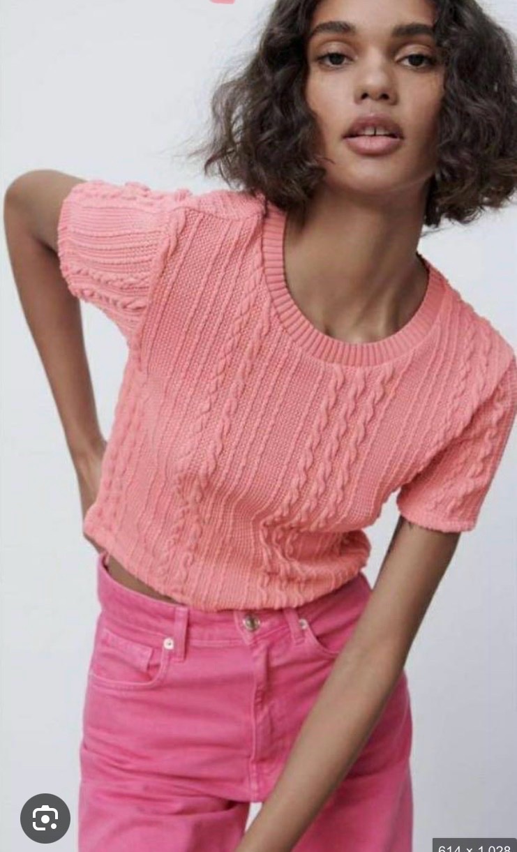 T shirt zara rose clair