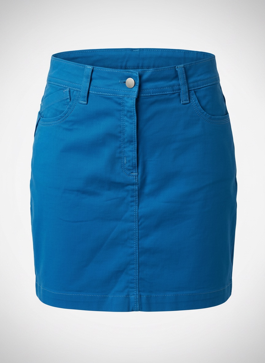 Jupe droite bleu électrique 