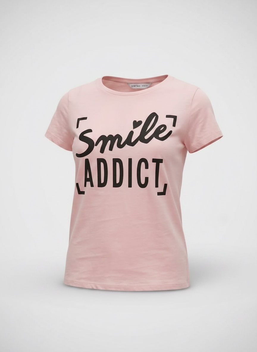 T-shirt rose “Smile Addict” 