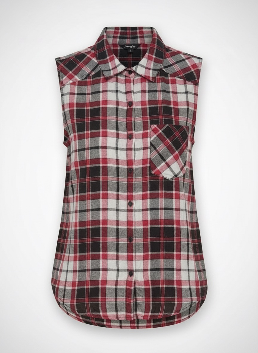 Chemise Jennyfer sans manches à carreaux