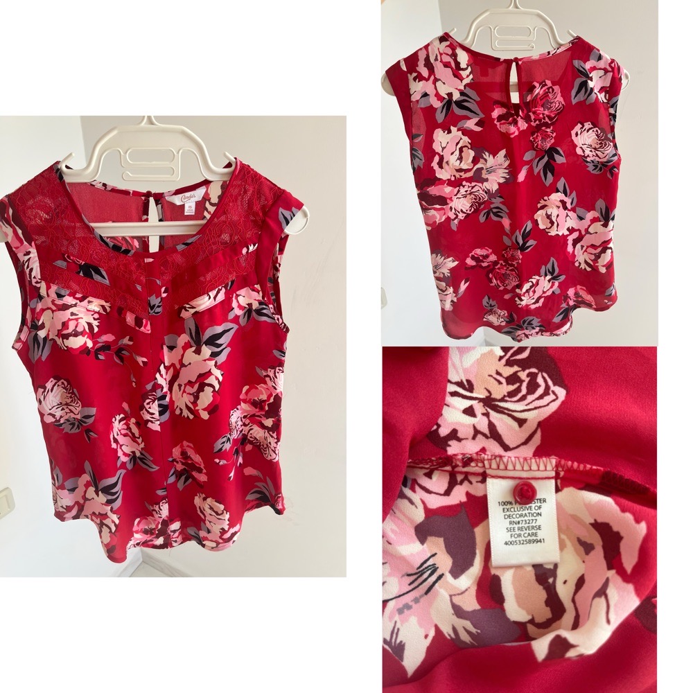 Lot de 2 Chemisiers Femme – Taille XS (Convient S) – Guess Rose Poudré & Candies Fleuri