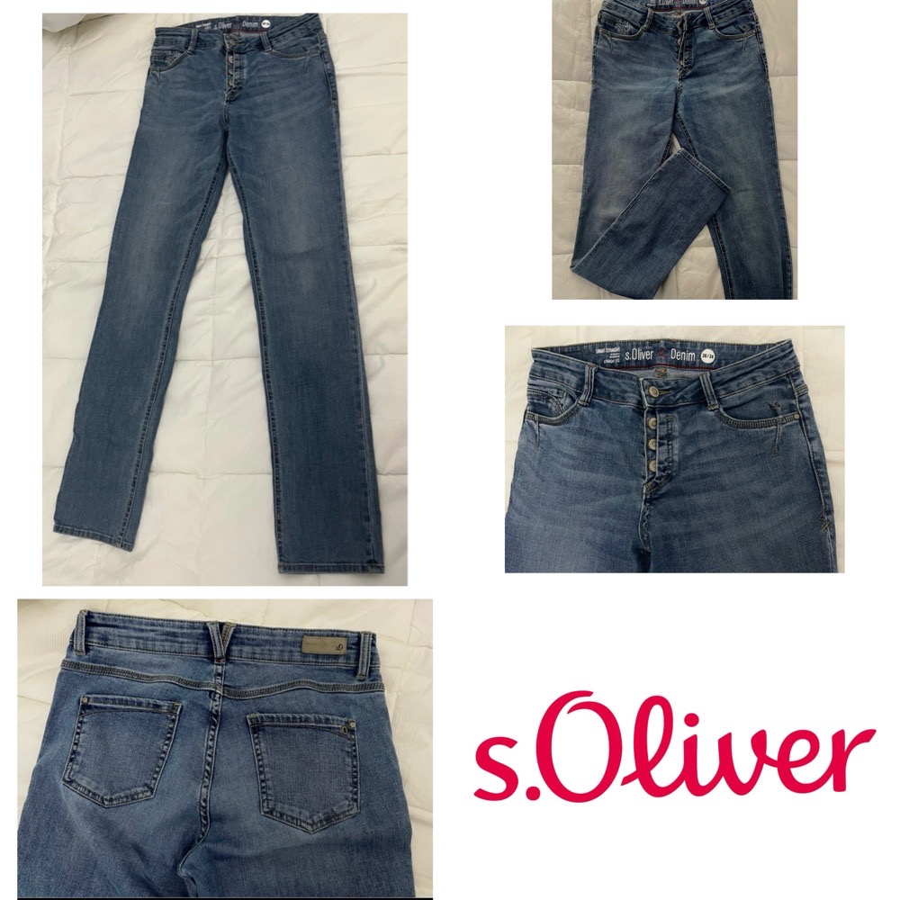 Denim jeans bleu (marque s.Olivier)-taille haute ilabas taille 38 