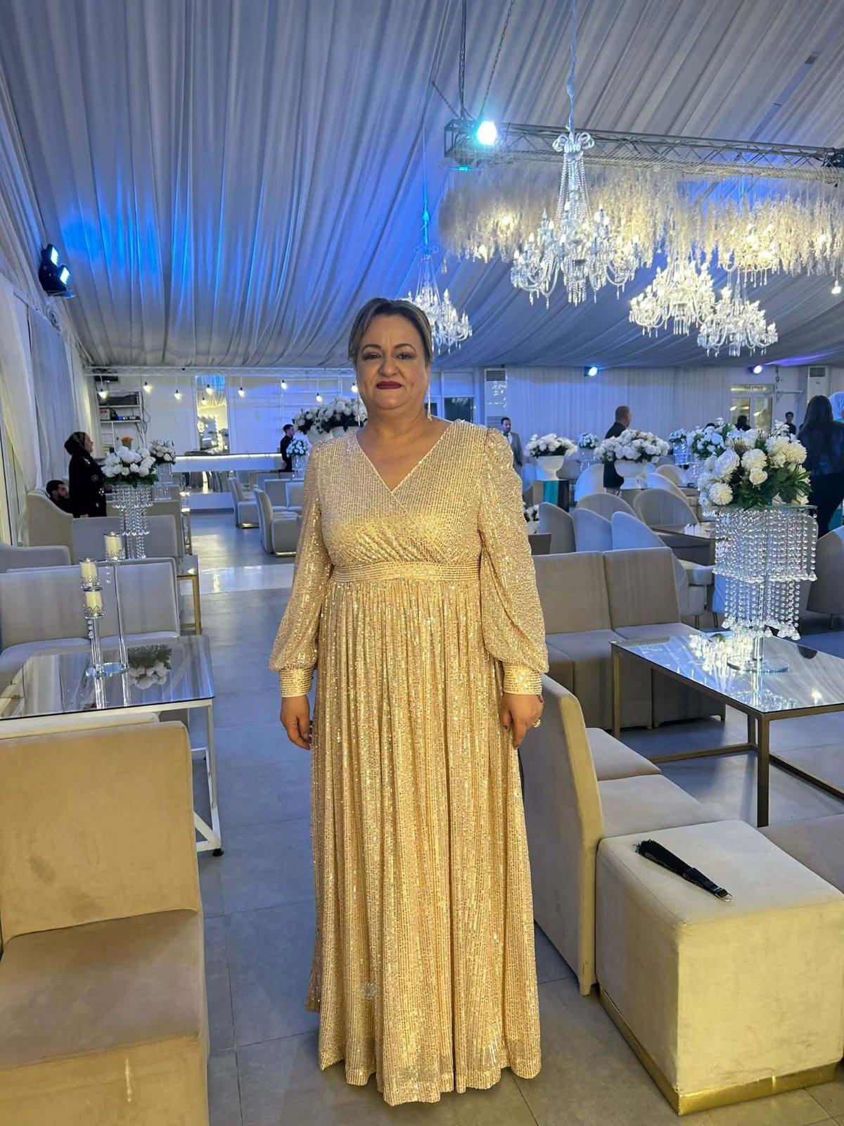 Robe soirée doré élégante  marque ever pretty 