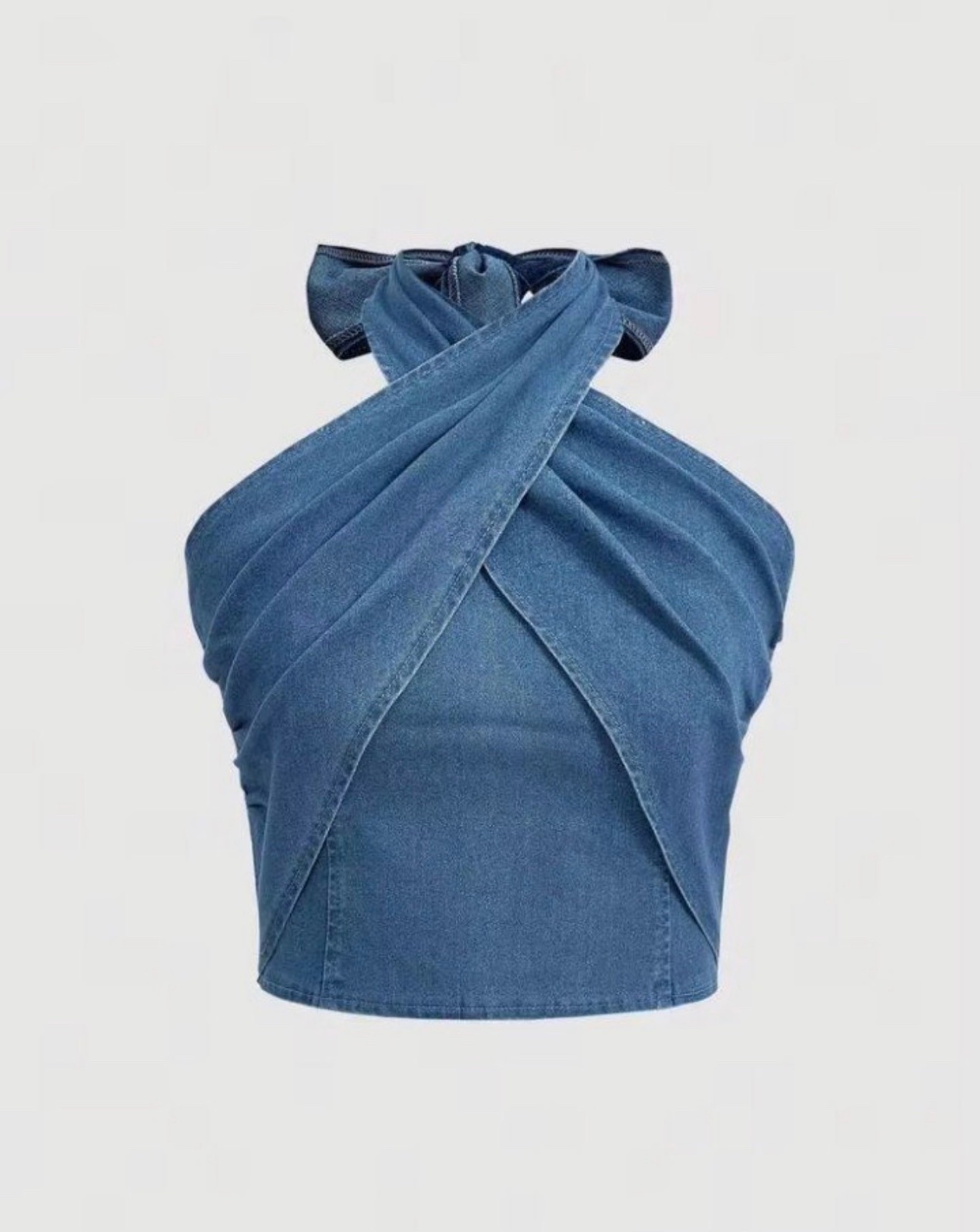 Y2k denim halter top