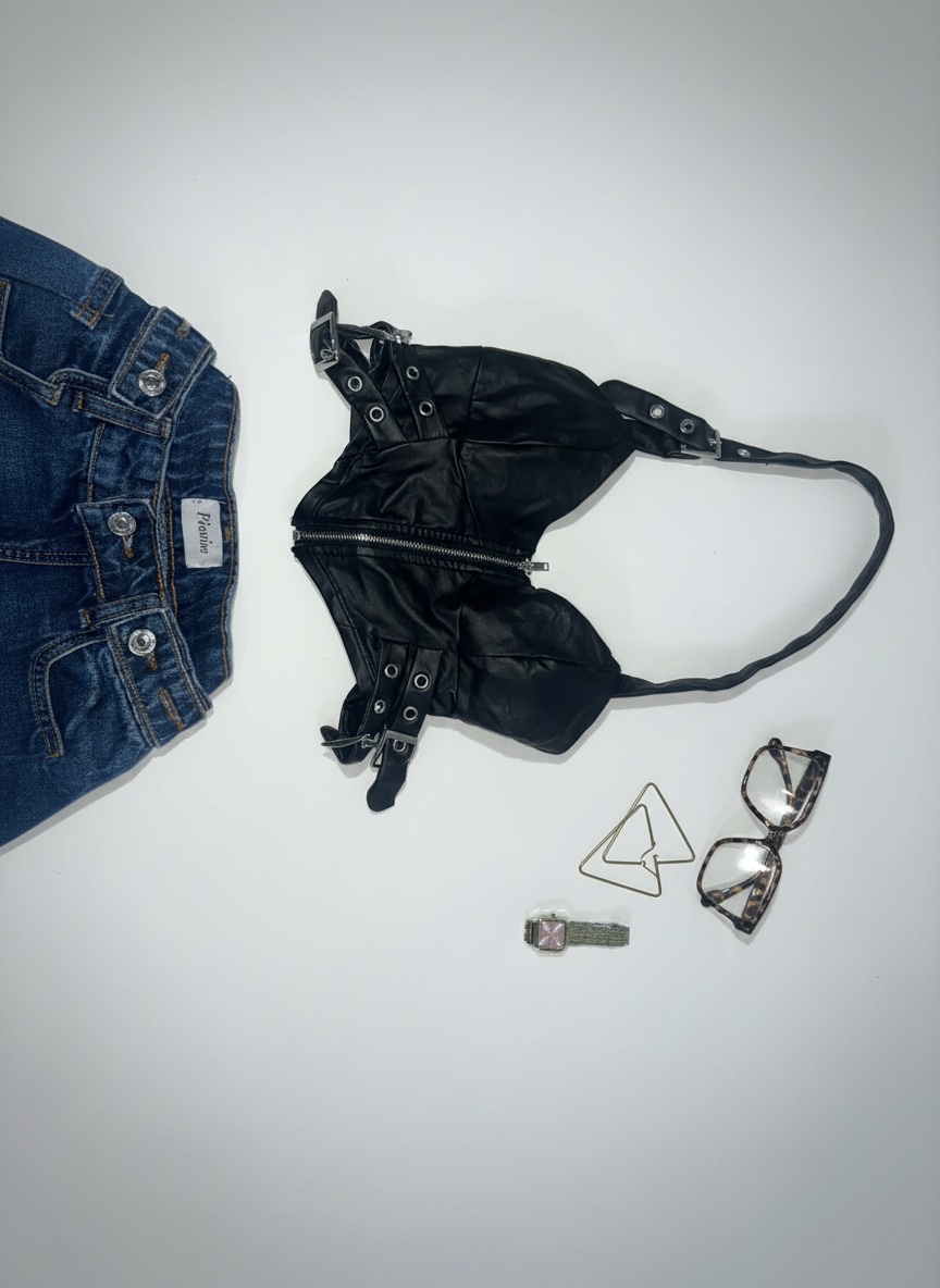 Top noir style biker zippé SHEIN – ultra tendance 🔥