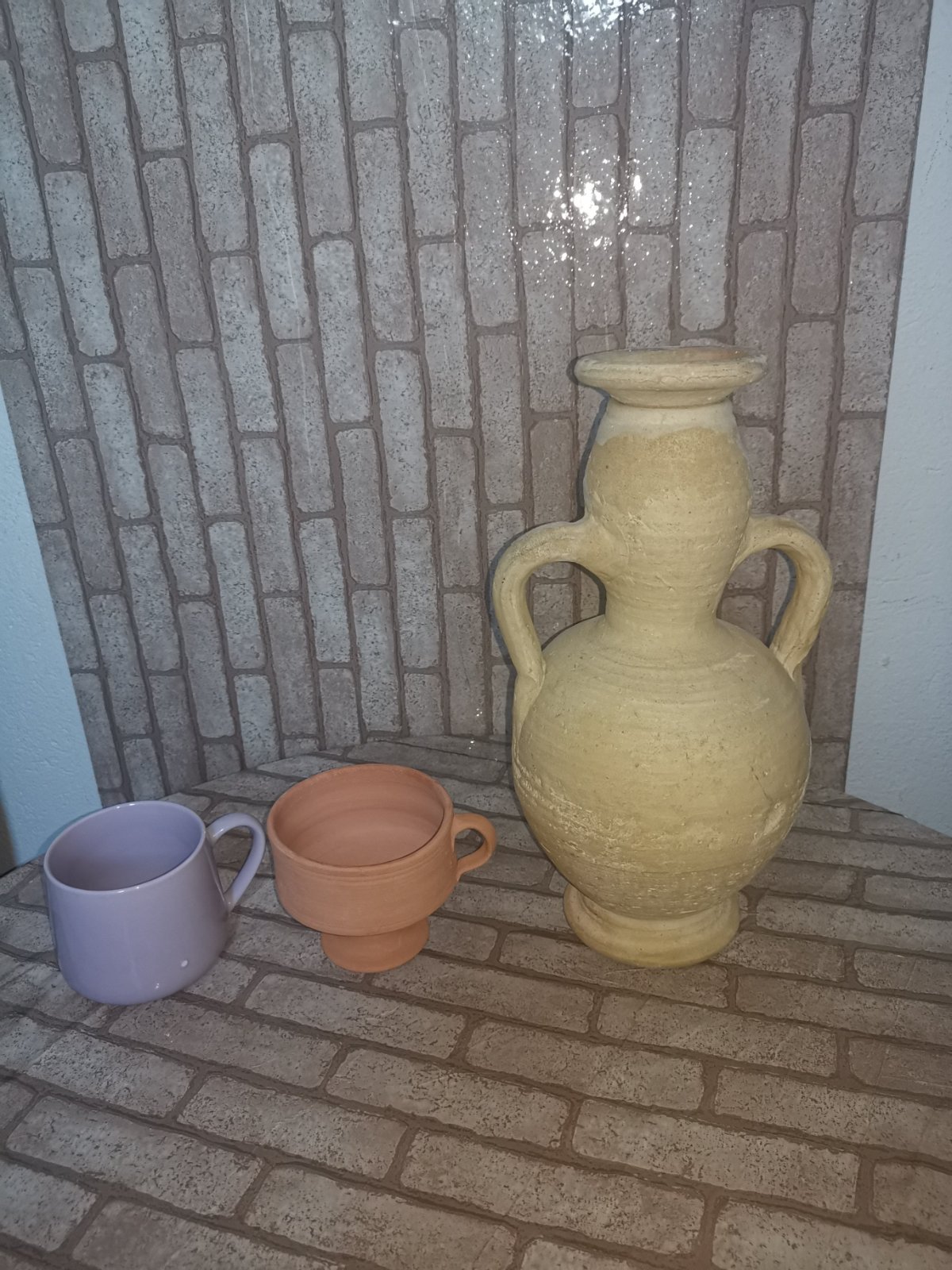جره فخار+ حلاب فخار + mug céramique