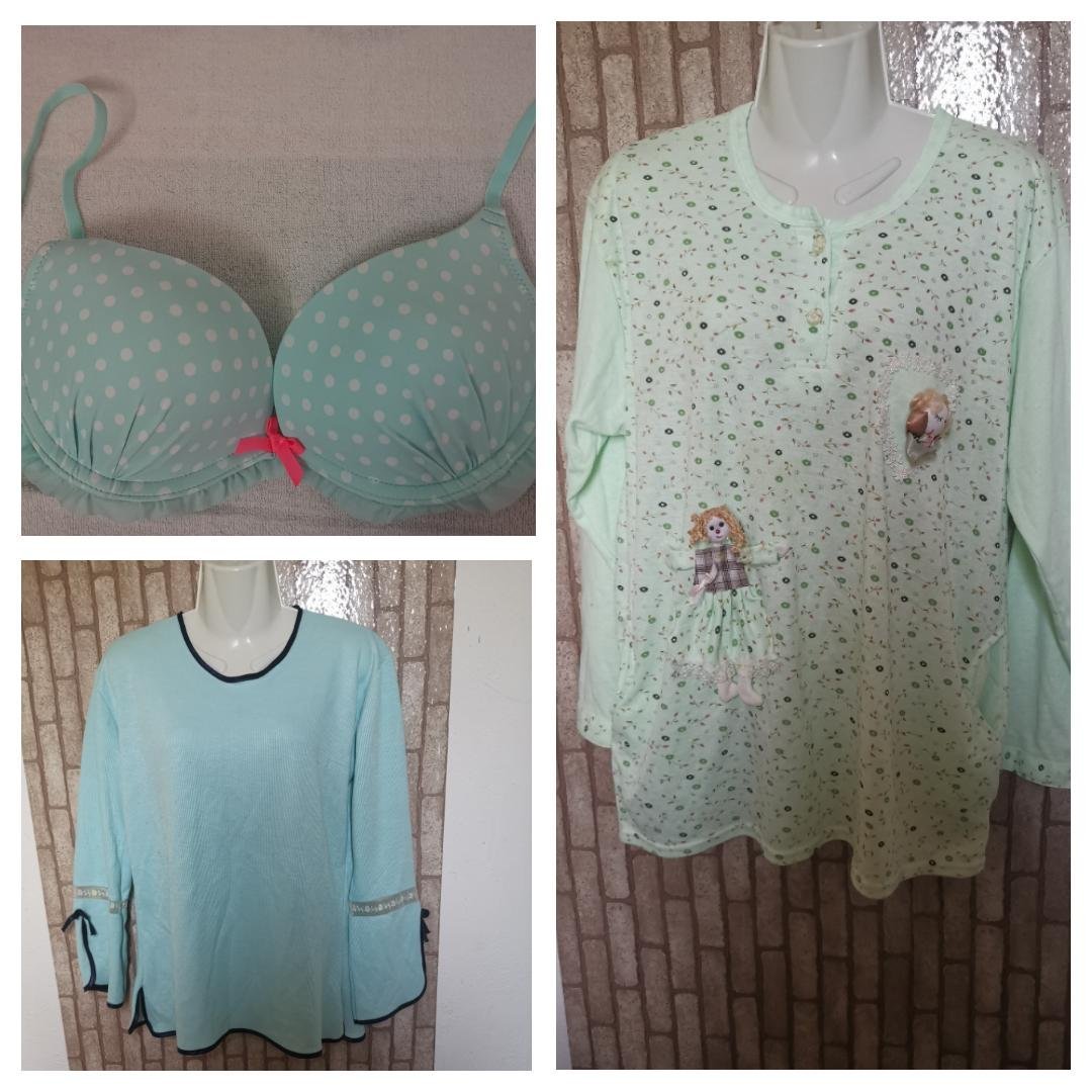 Pul pyjama taille L+ pull bleu + Soutien 75B
