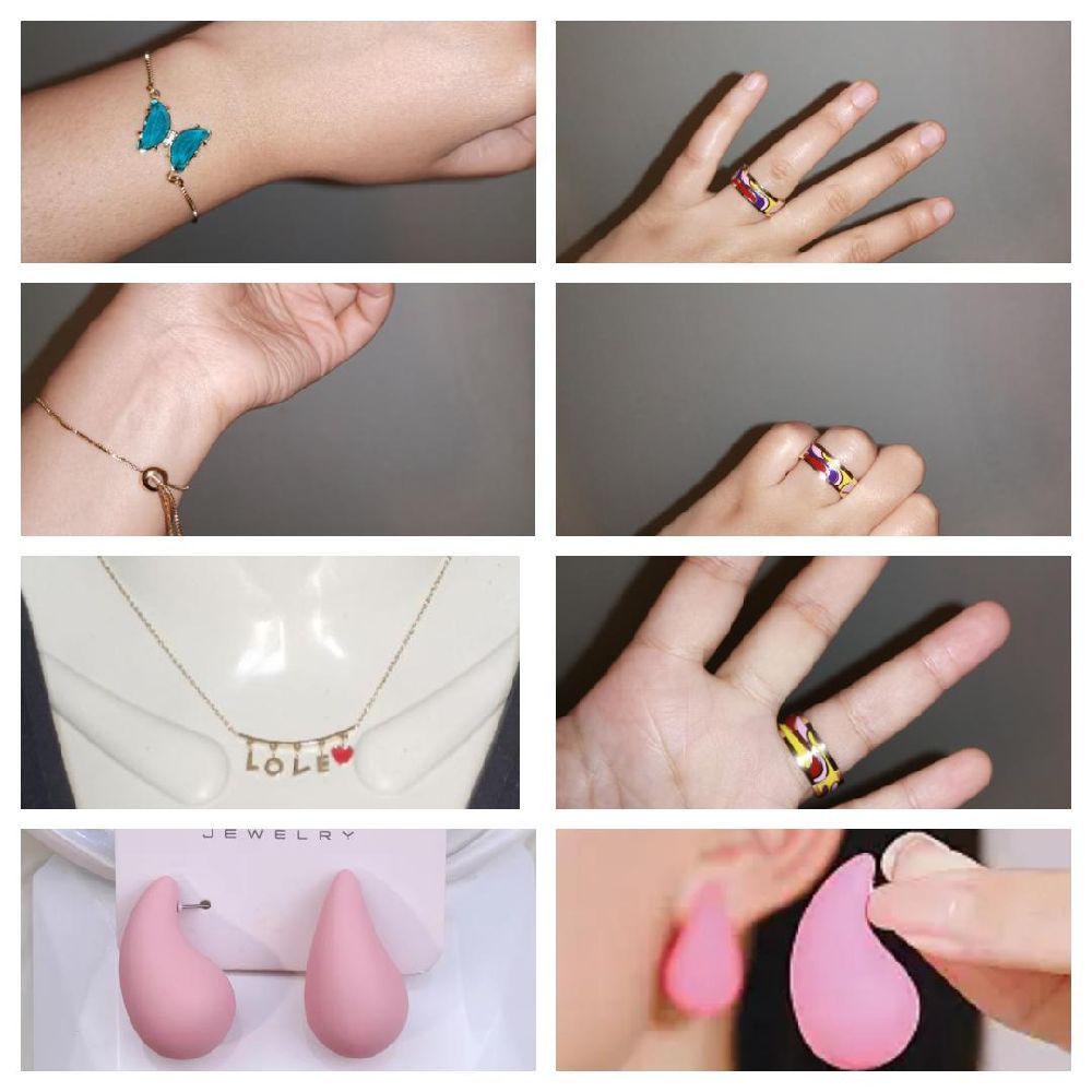 lot accessoires pour une fille coquette 💖❤à petit prix : bague+ boucle d'oreille shein + bracelet + collier