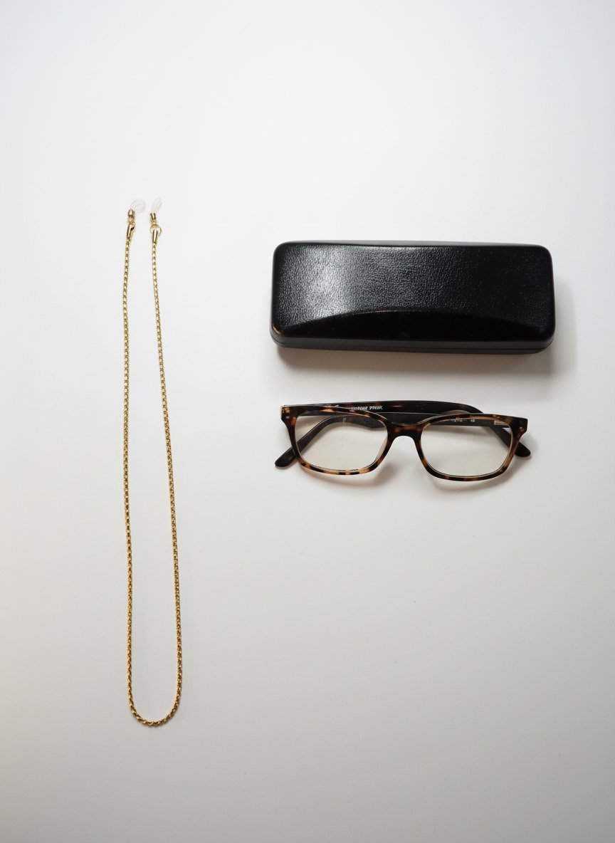 Lunette de repos anti lumière bleue + chaine dorée de lunette