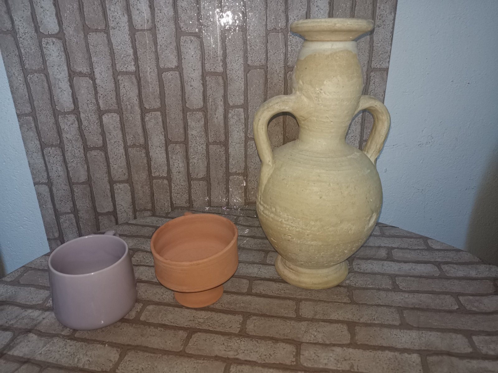 جره فخار+ حلاب فخار + mug céramique