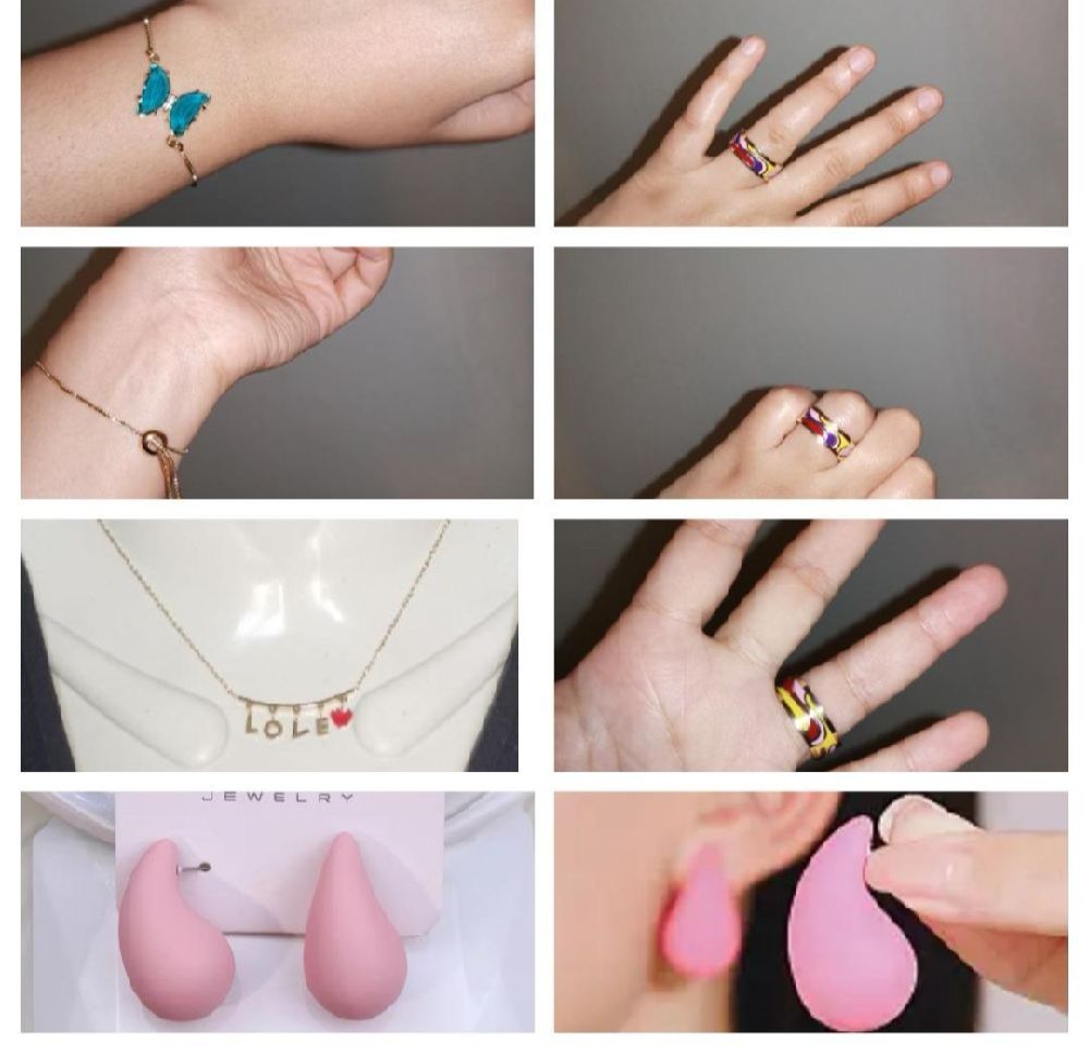 Lot accessoires pour une fille coquette 💖❤à petit prix : bague+ boucle d'oreille shein + bracelet + collier