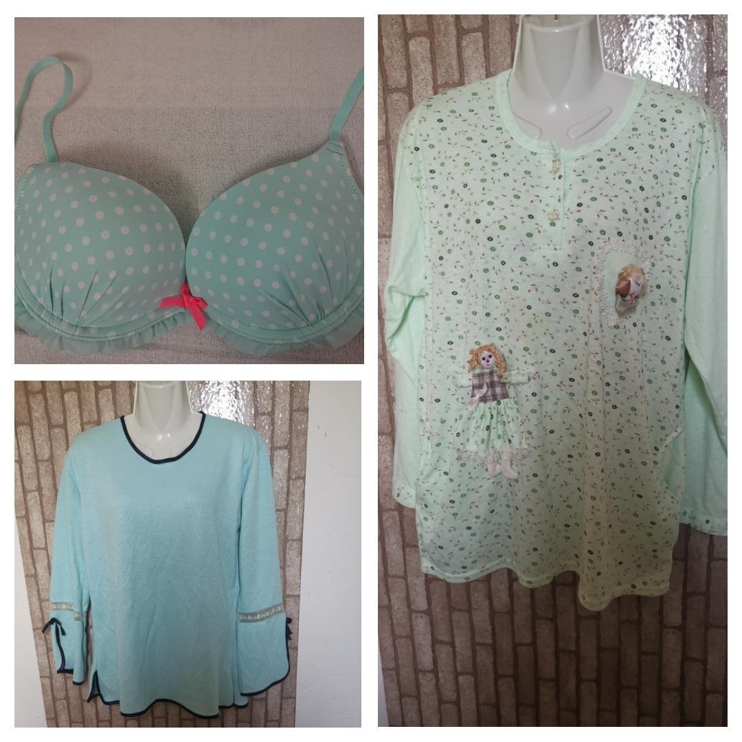 Pul pyjama taille L+ pull bleu + Soutien 75B