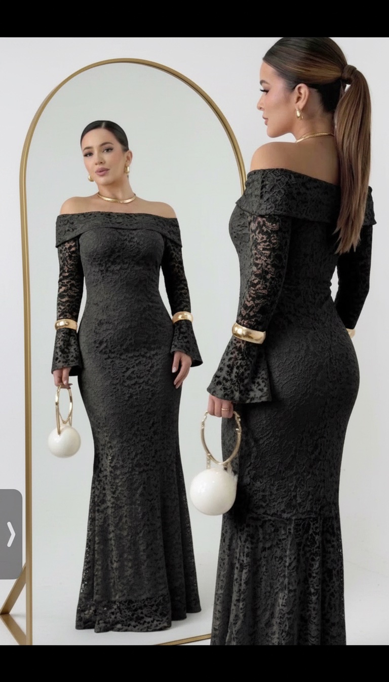 Une robe soirée dentelle