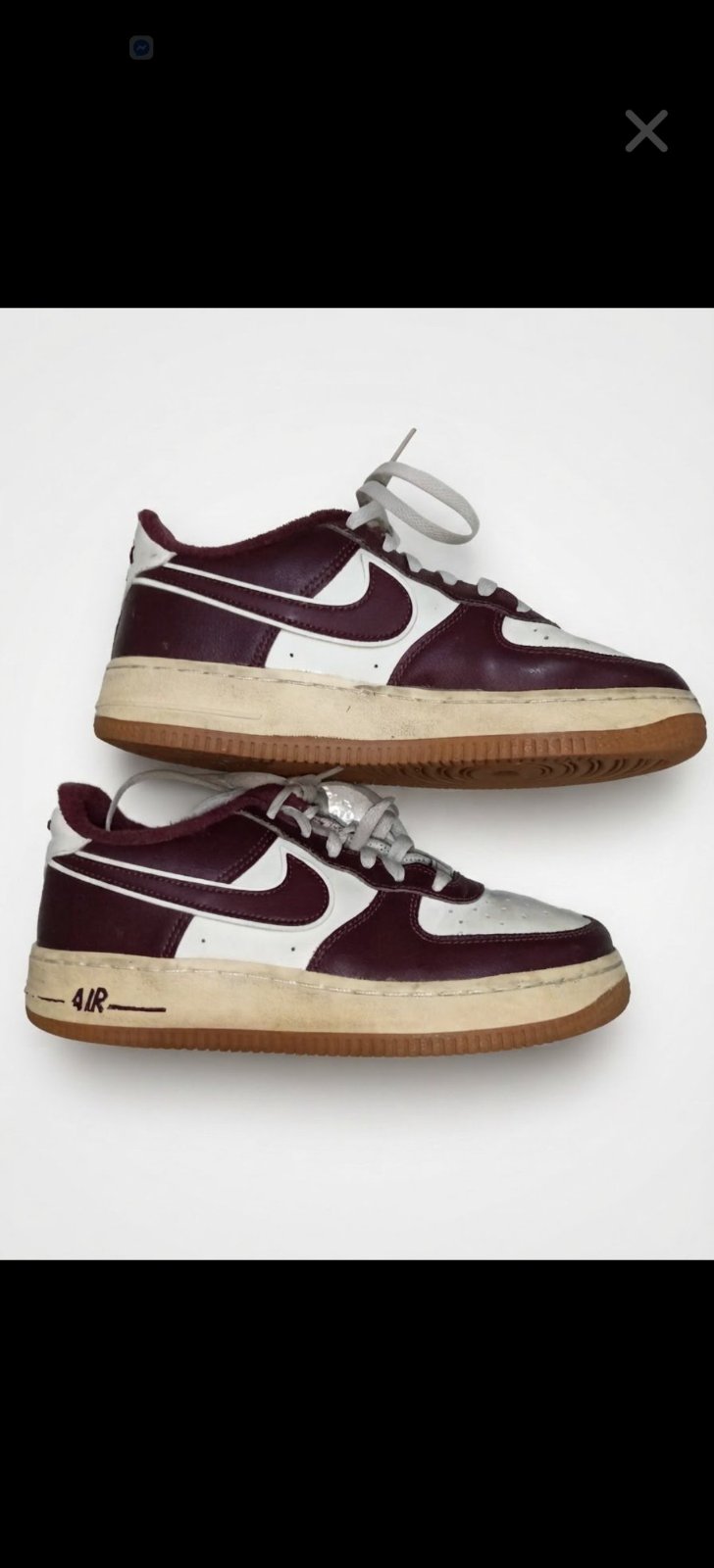 Nike air force 1'07 LV8 Maroon red white gum 