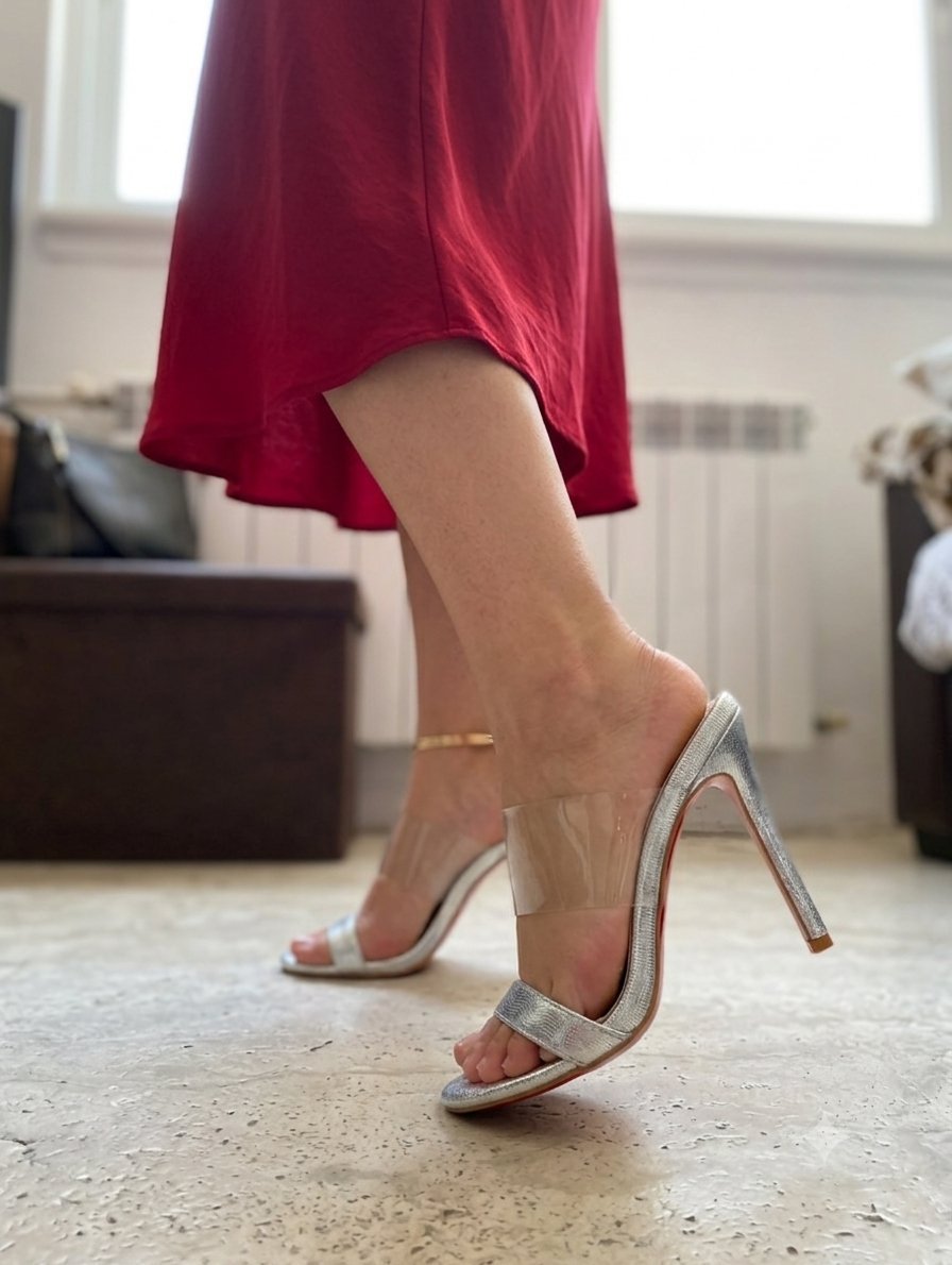 Talon transparent en argent