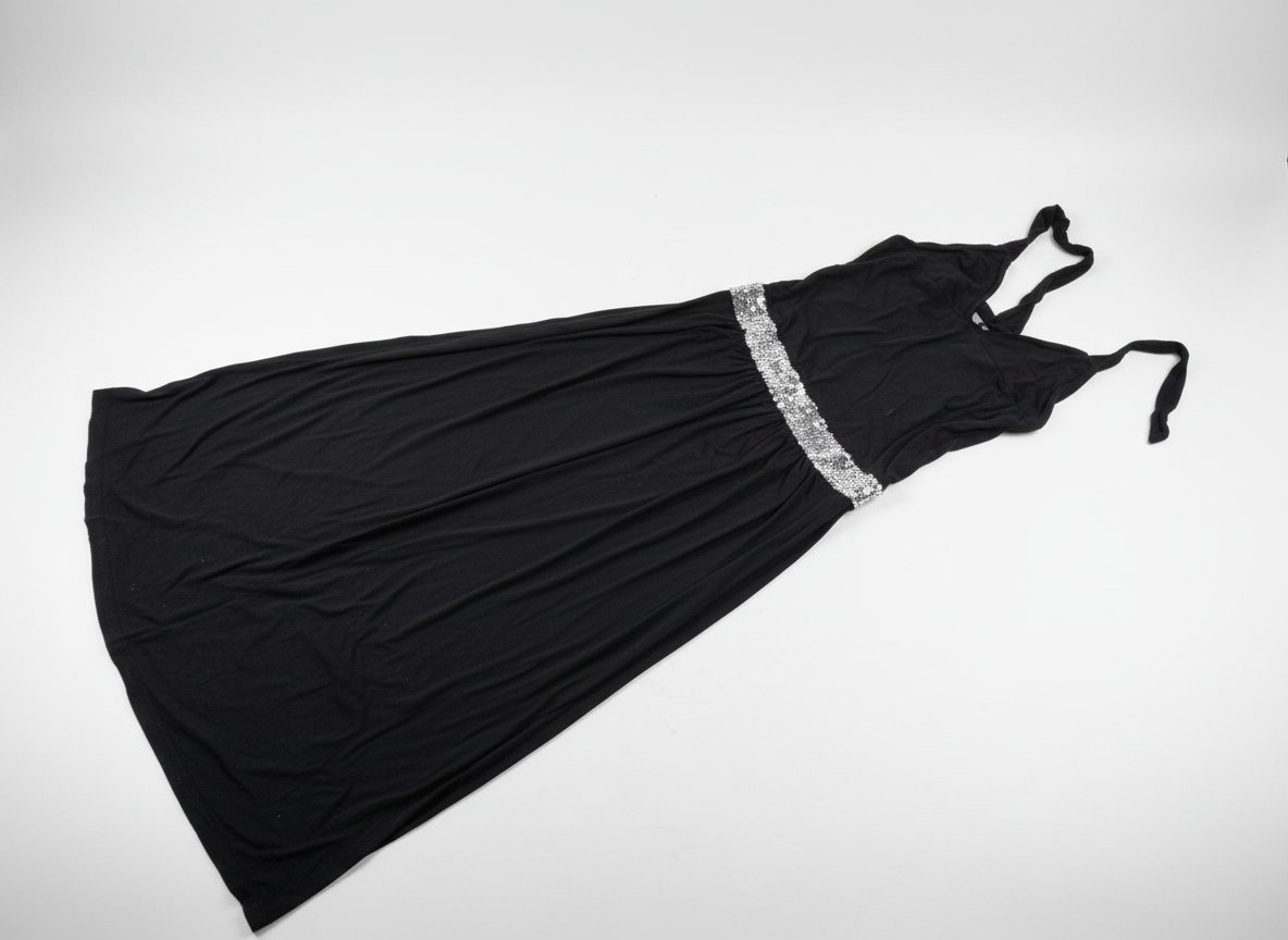 Robe noire longue en cotton