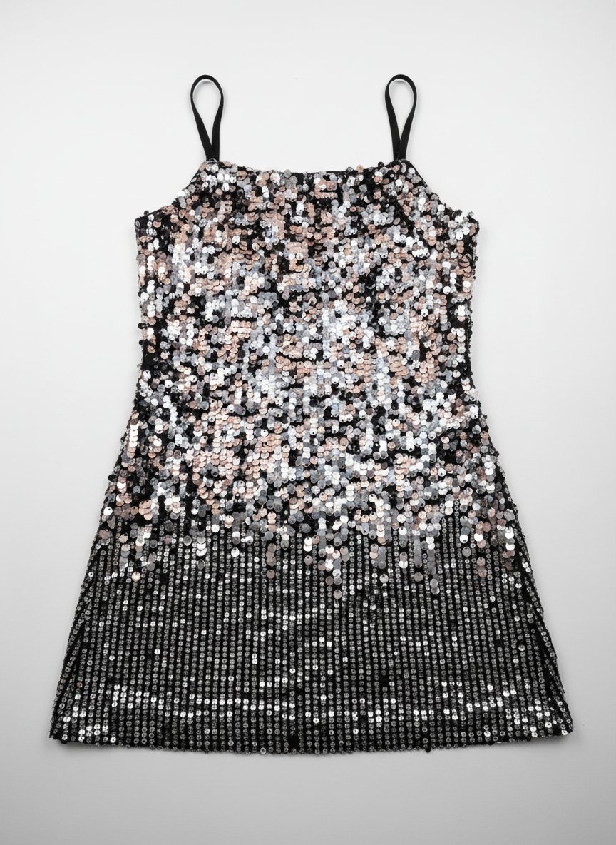 Robe noire de soiree en strass 