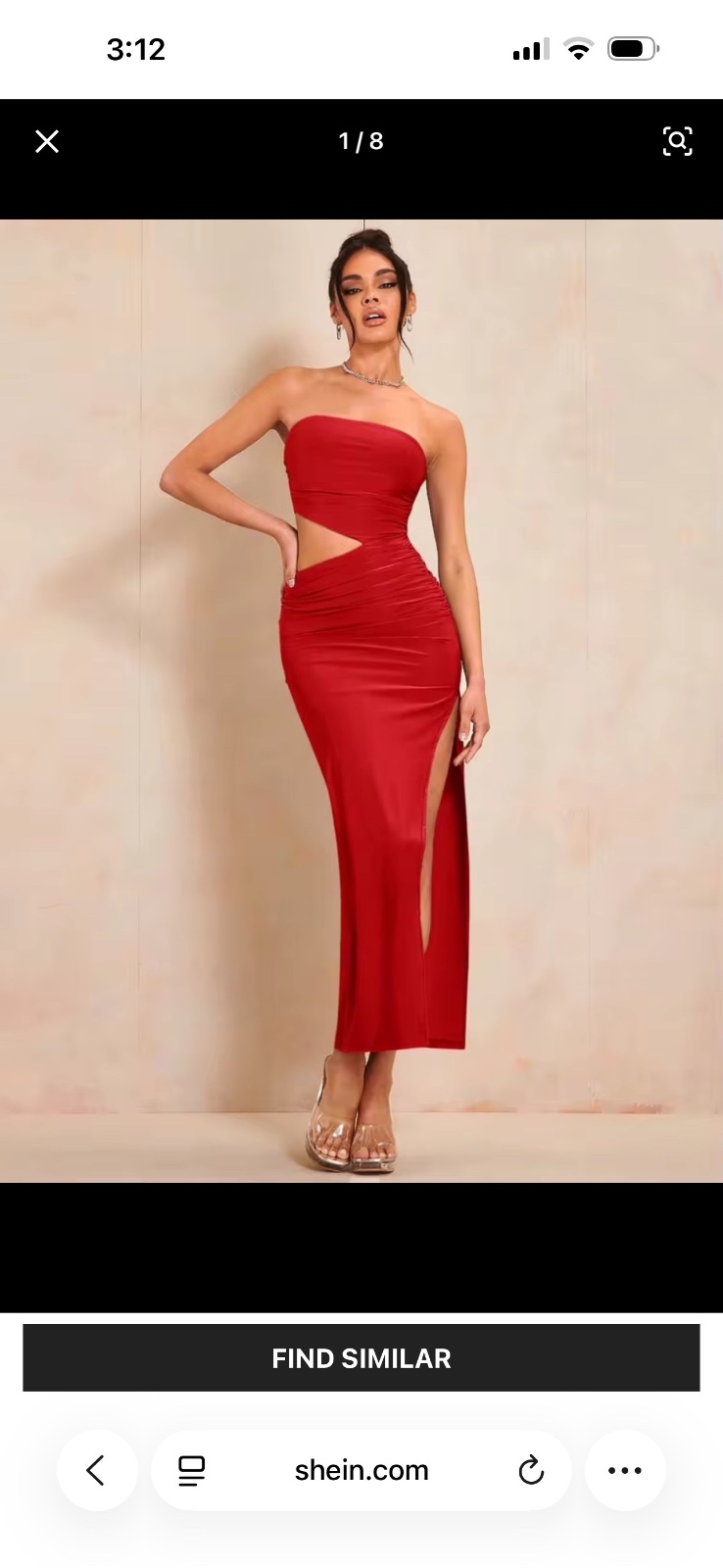 Robe rouge moullante soirée