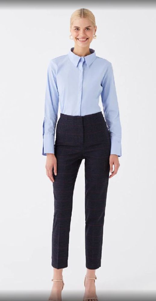 Pantalon Bleu à carreaux burgundy