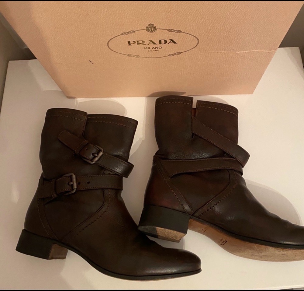 Bottines Prada marron