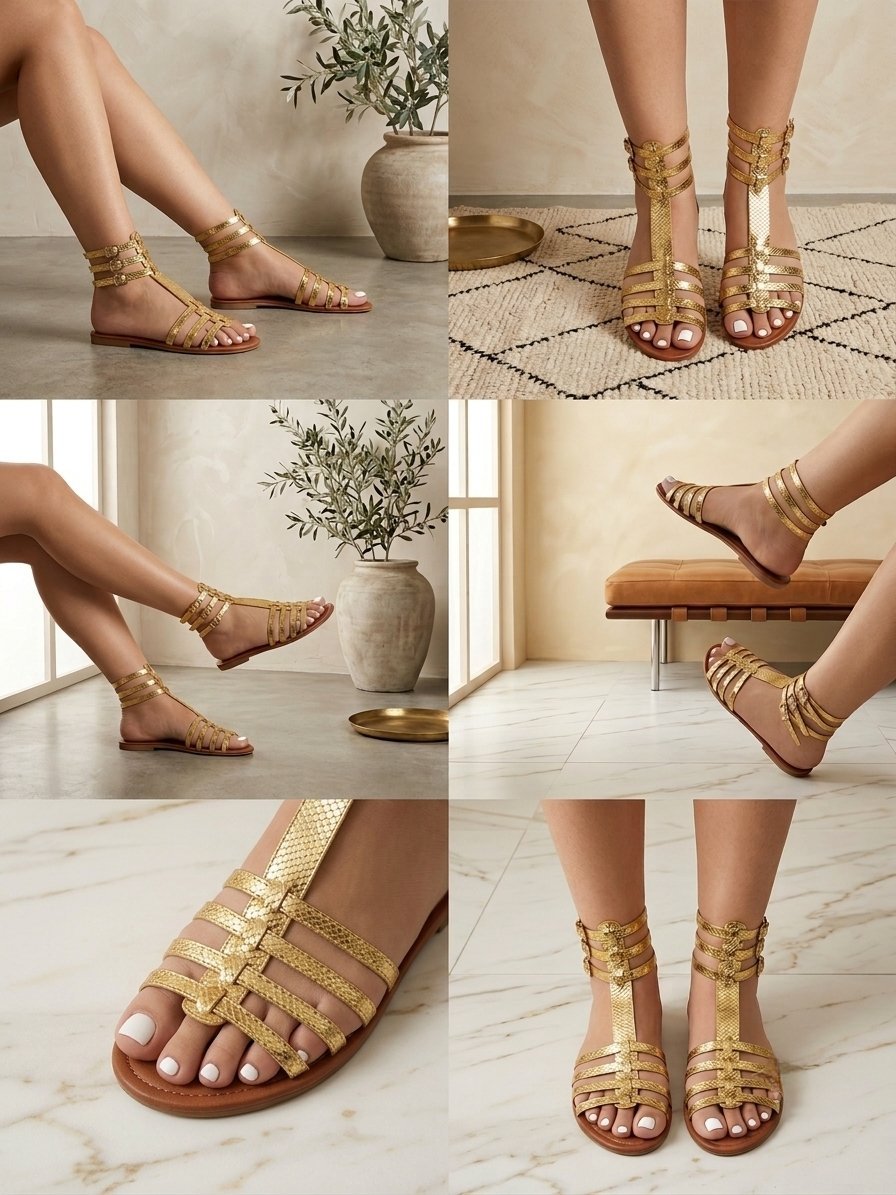 Sandales Dorées Style Spartiate – Chic & Confort Absolu !