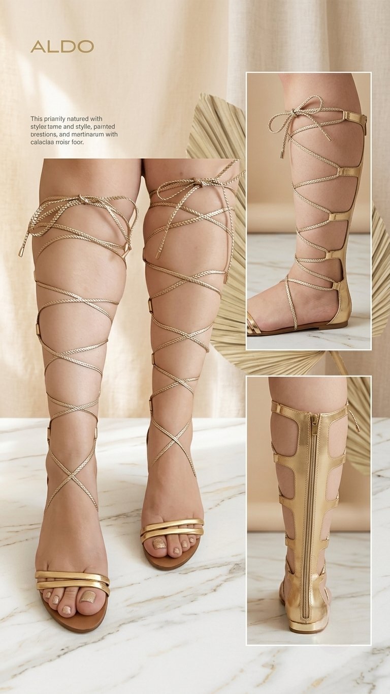 ​✨ Sandales Gladiateurs ALDO Dorées – L’Élégance Pure ! ✨