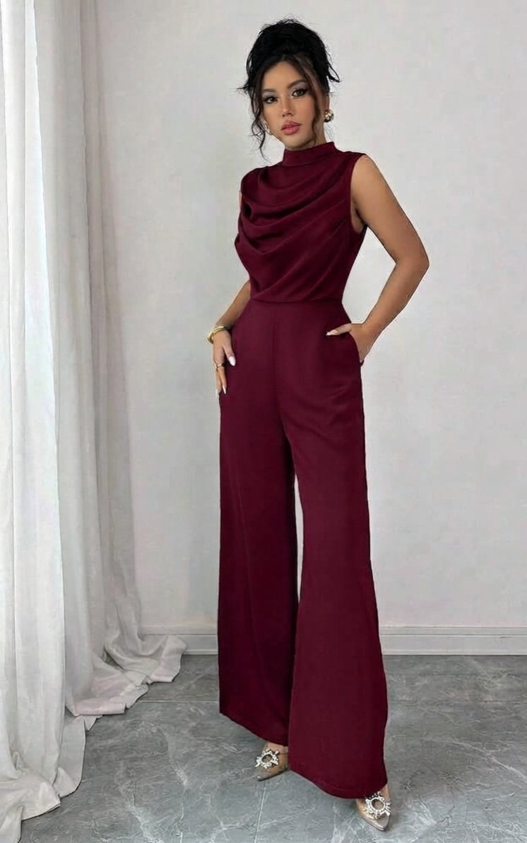 Combinaison pantalon fluide bordeaux – État impeccable ✨