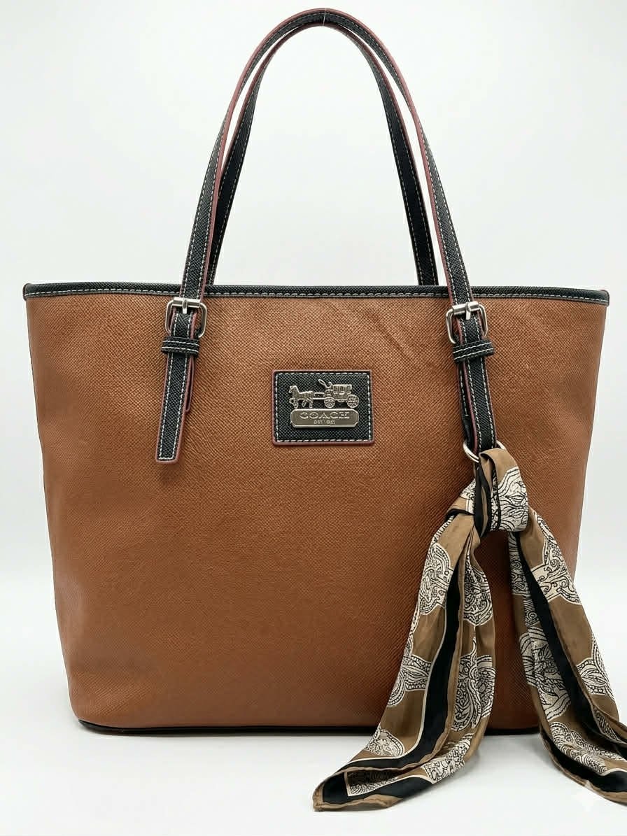 Coach Tote en Cuir Brun