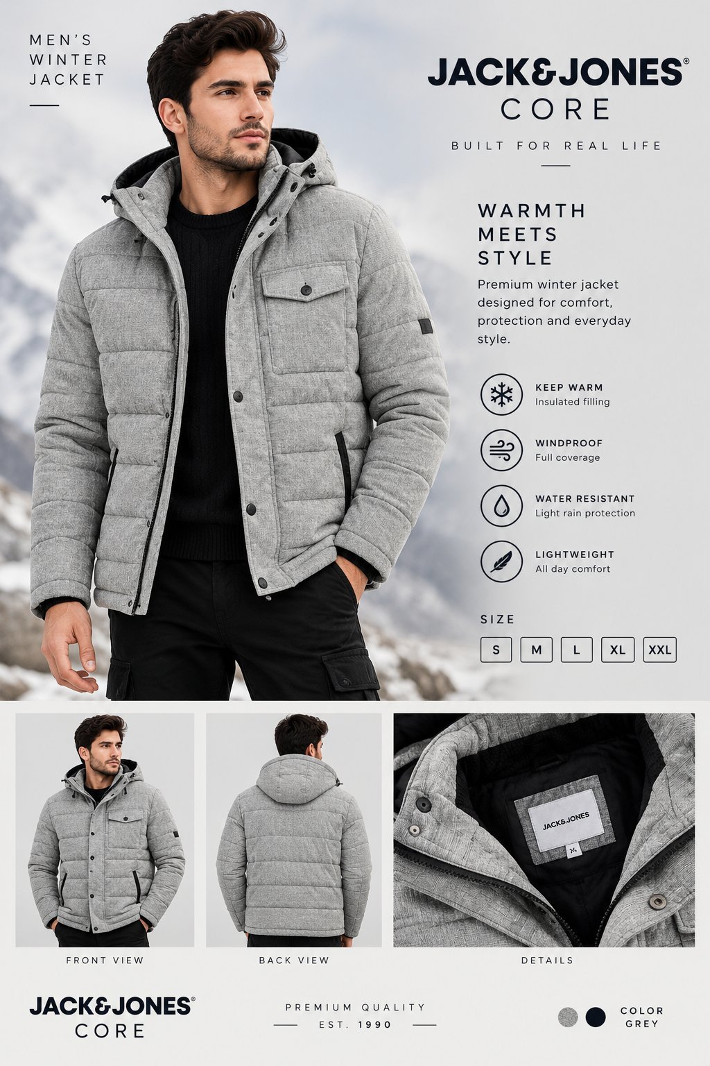 🧥 Veste Hiver JACK & JONES CORE Originale - Taille XL
