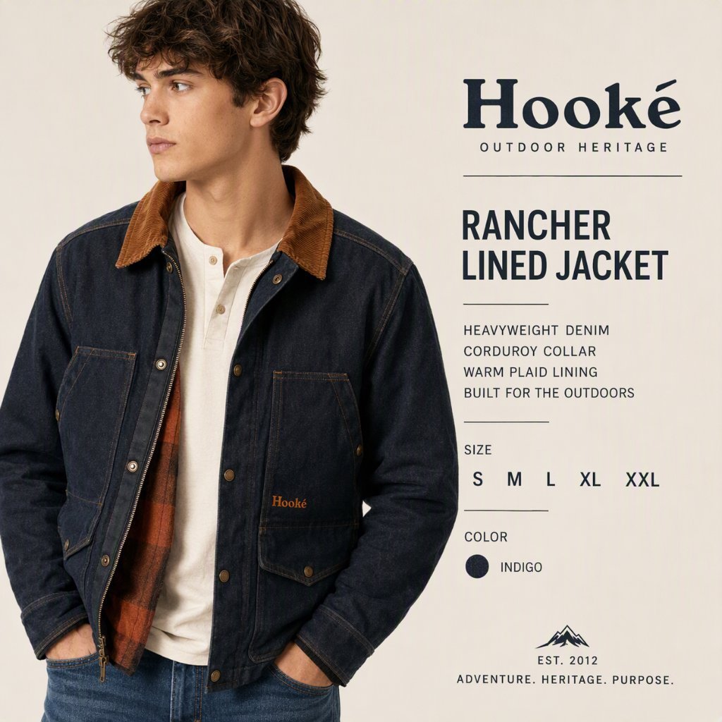الاسم: 🧥 Veste Denim doublée style Rancher - Indigo