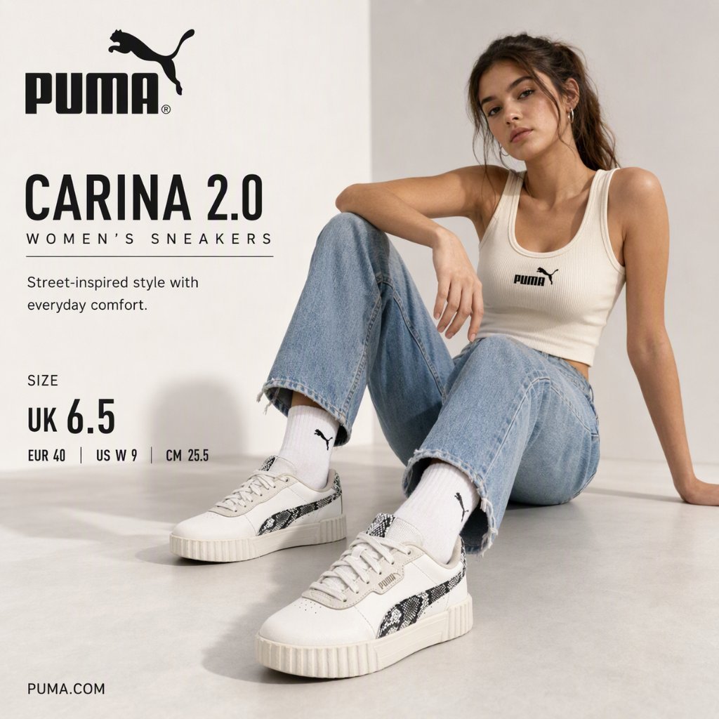 👟 Puma Carina 2.0 Snake Skin White – Taille 40