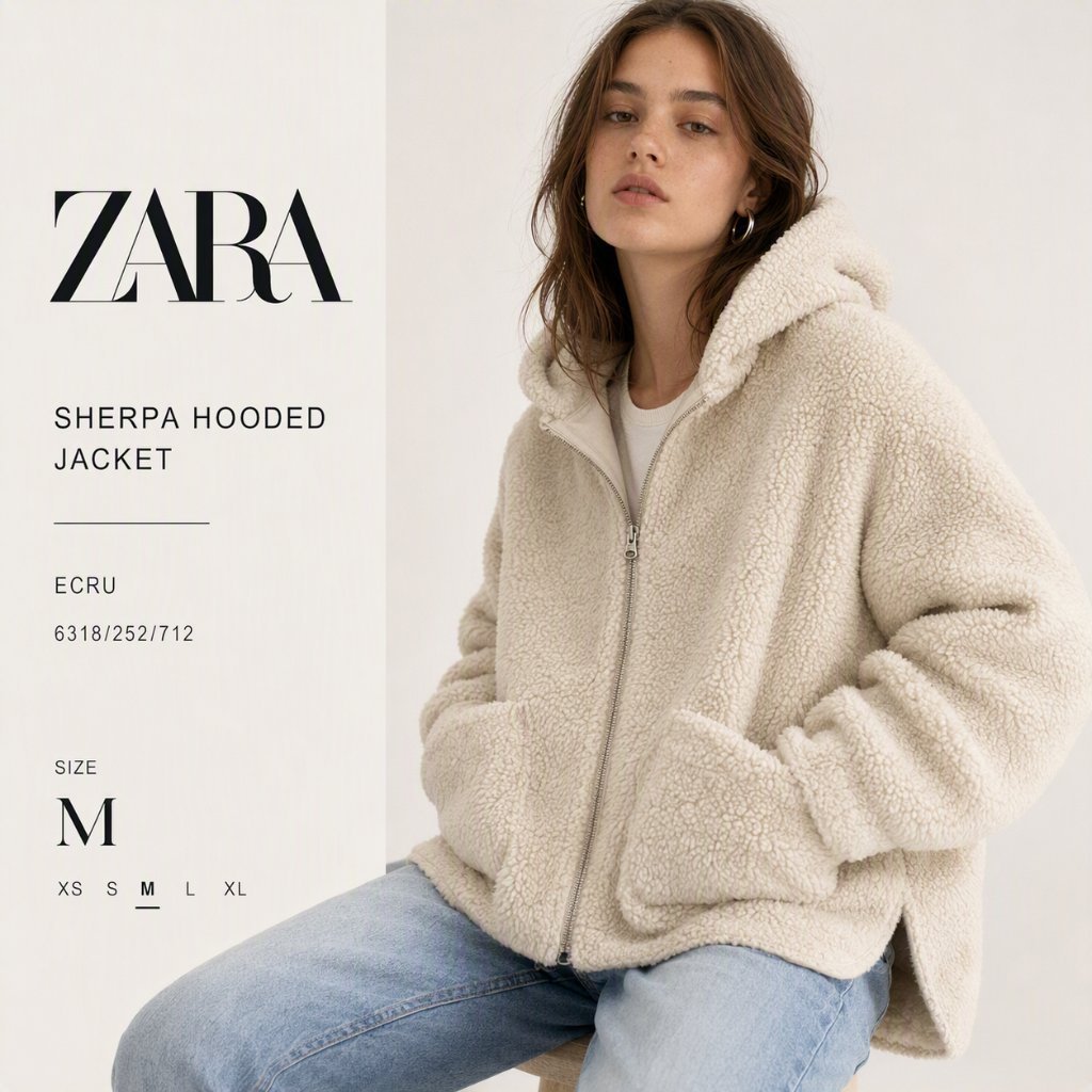 🧥 Zara Veste Sherpa Écru - Taille S