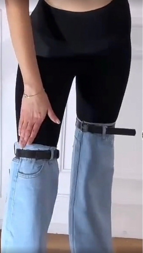 Legging jean taille haute avec étiquette