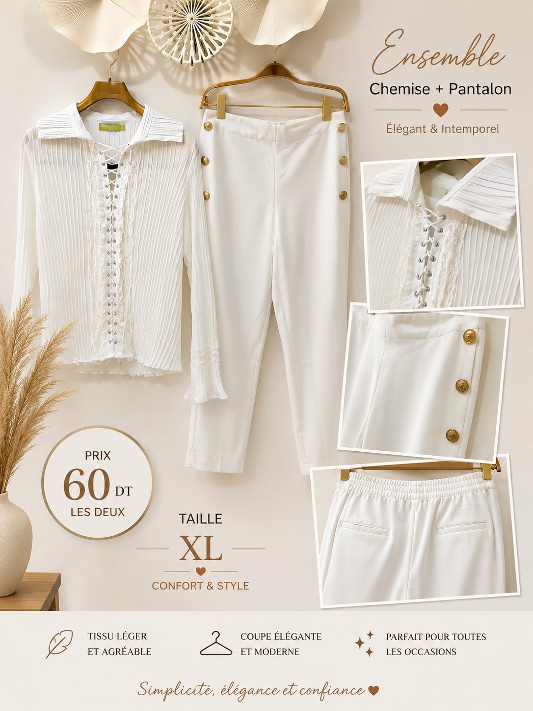 Ensemble pantalon+chemise 