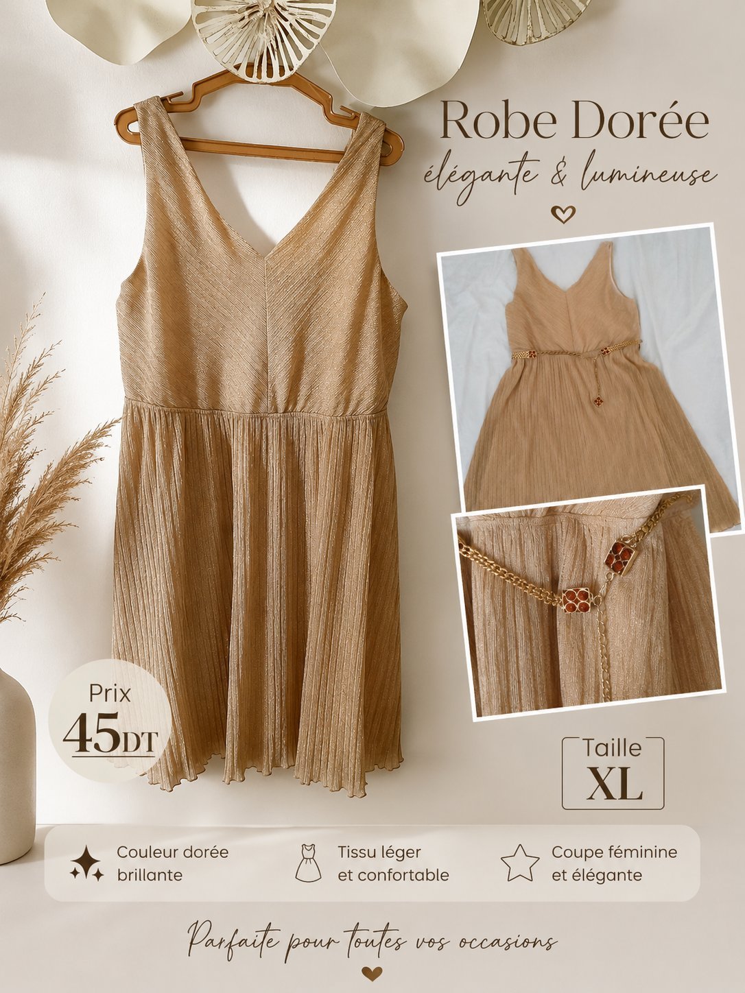 Robe dorée brillantr