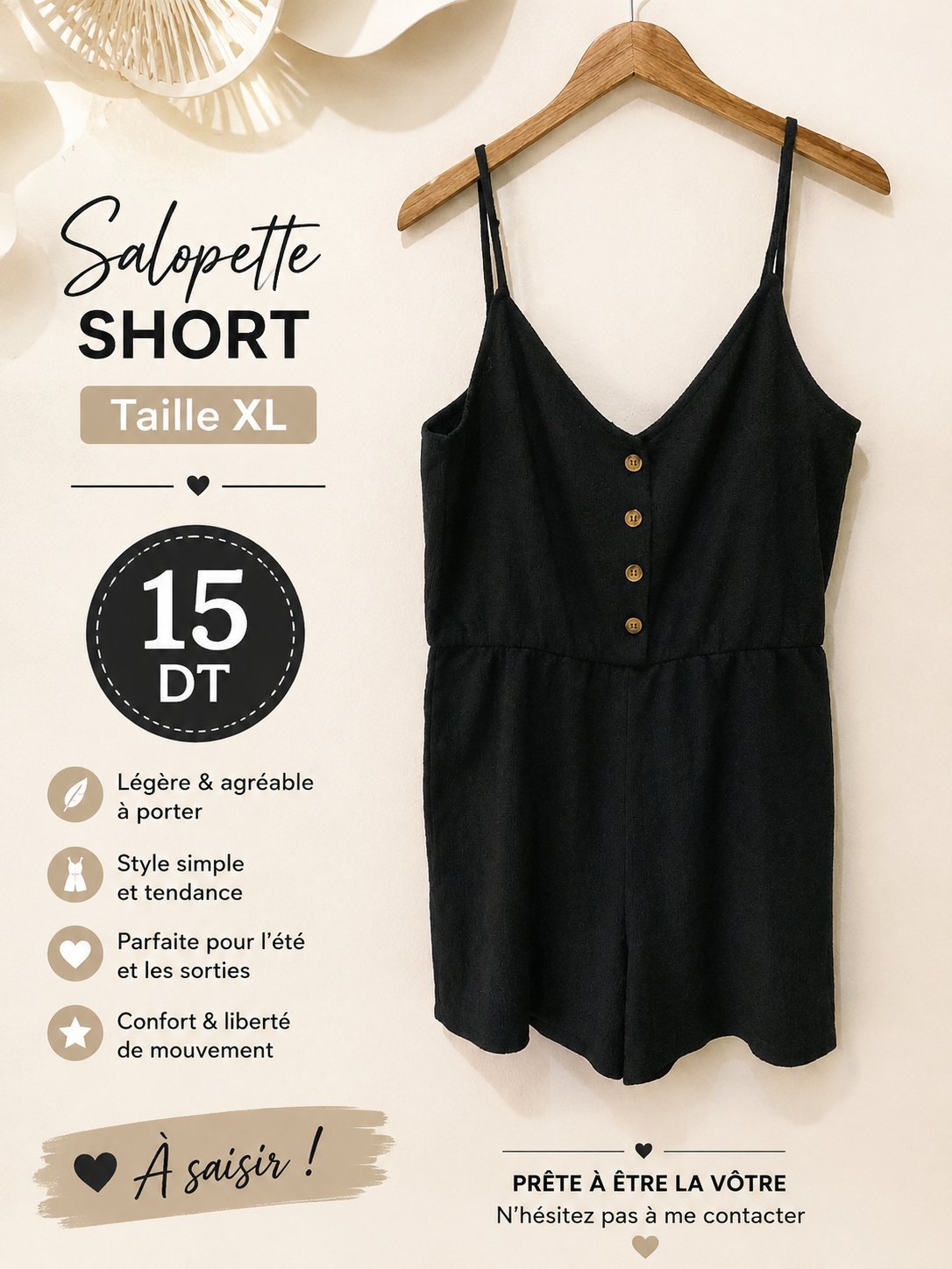 Salopette chort 