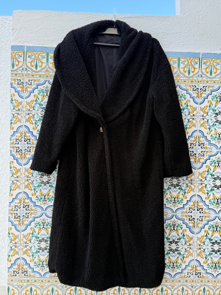 Manteau noir shein oversize taille 44 