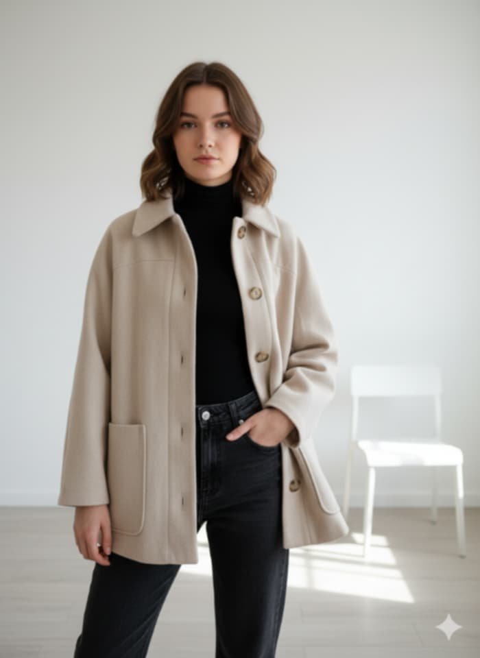Manteau court en laine 