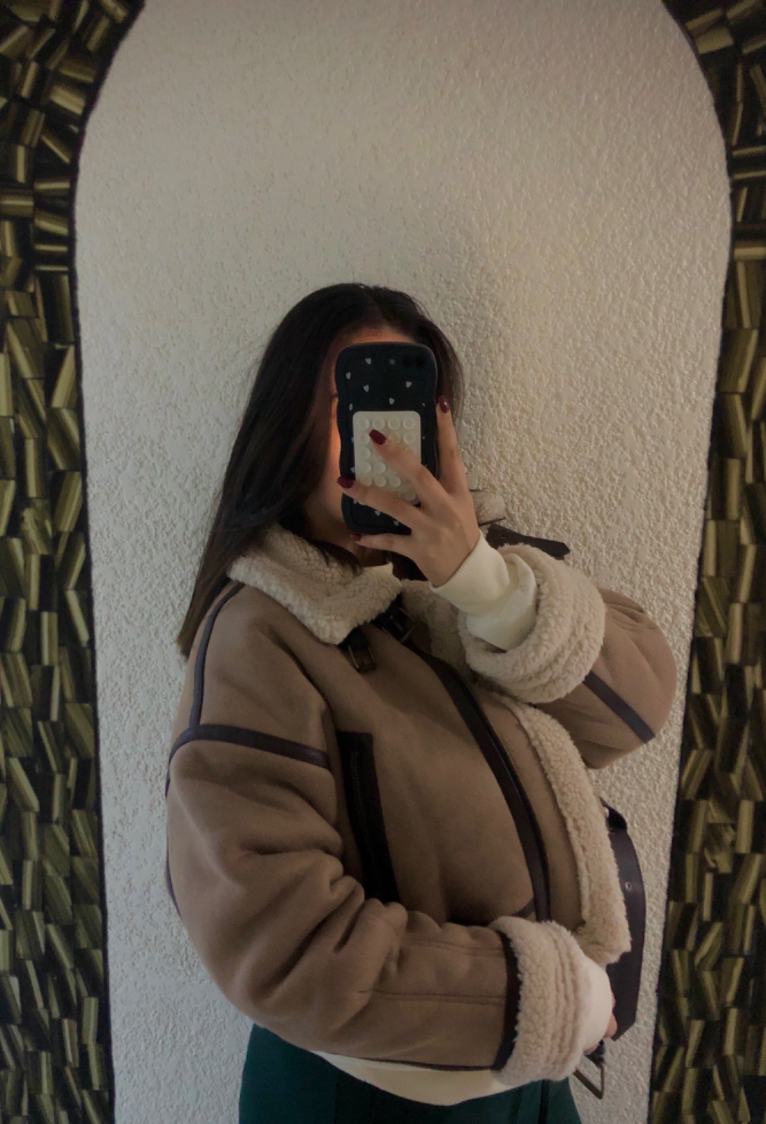 Veste marron et beige 
