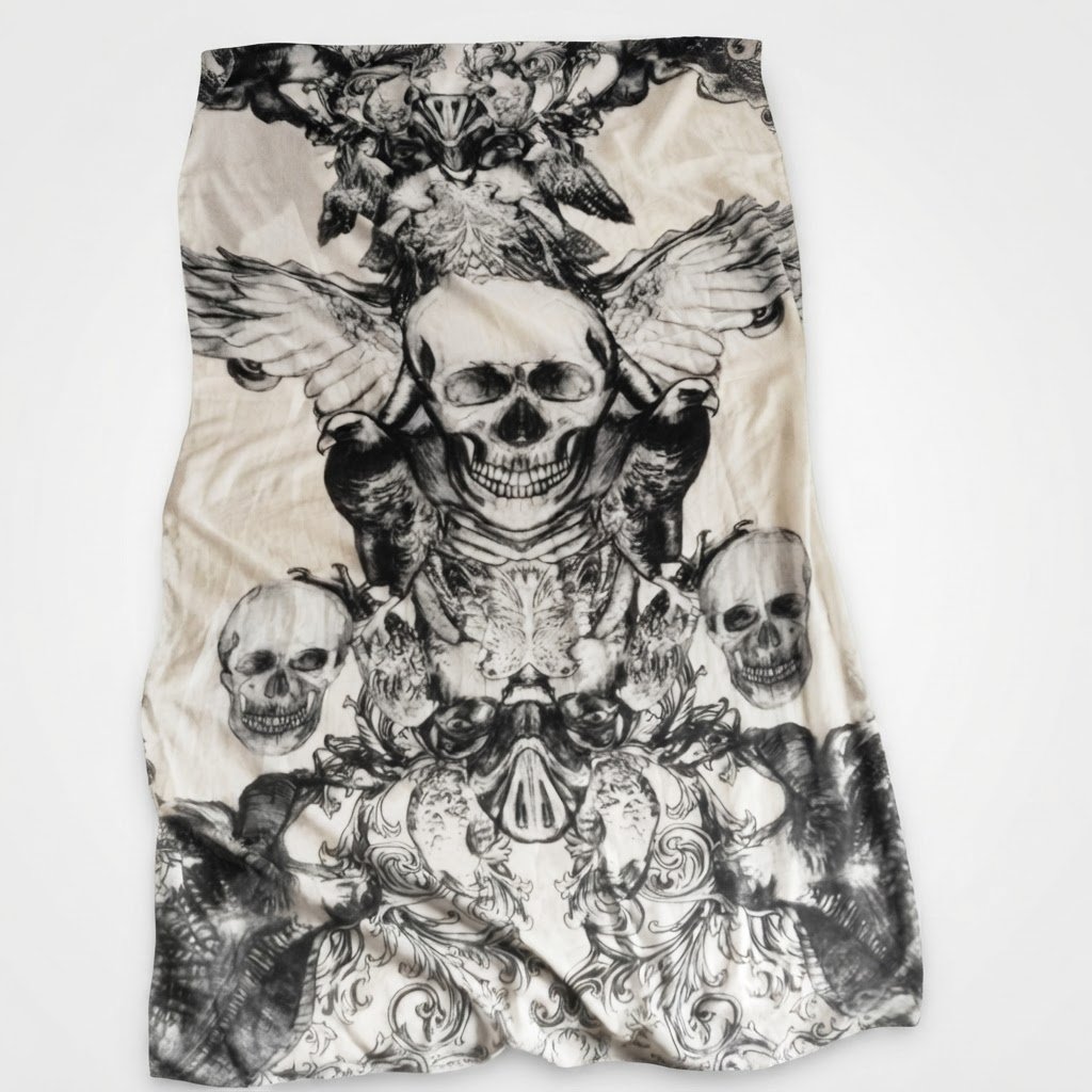 Echarpe macabre - skull head 