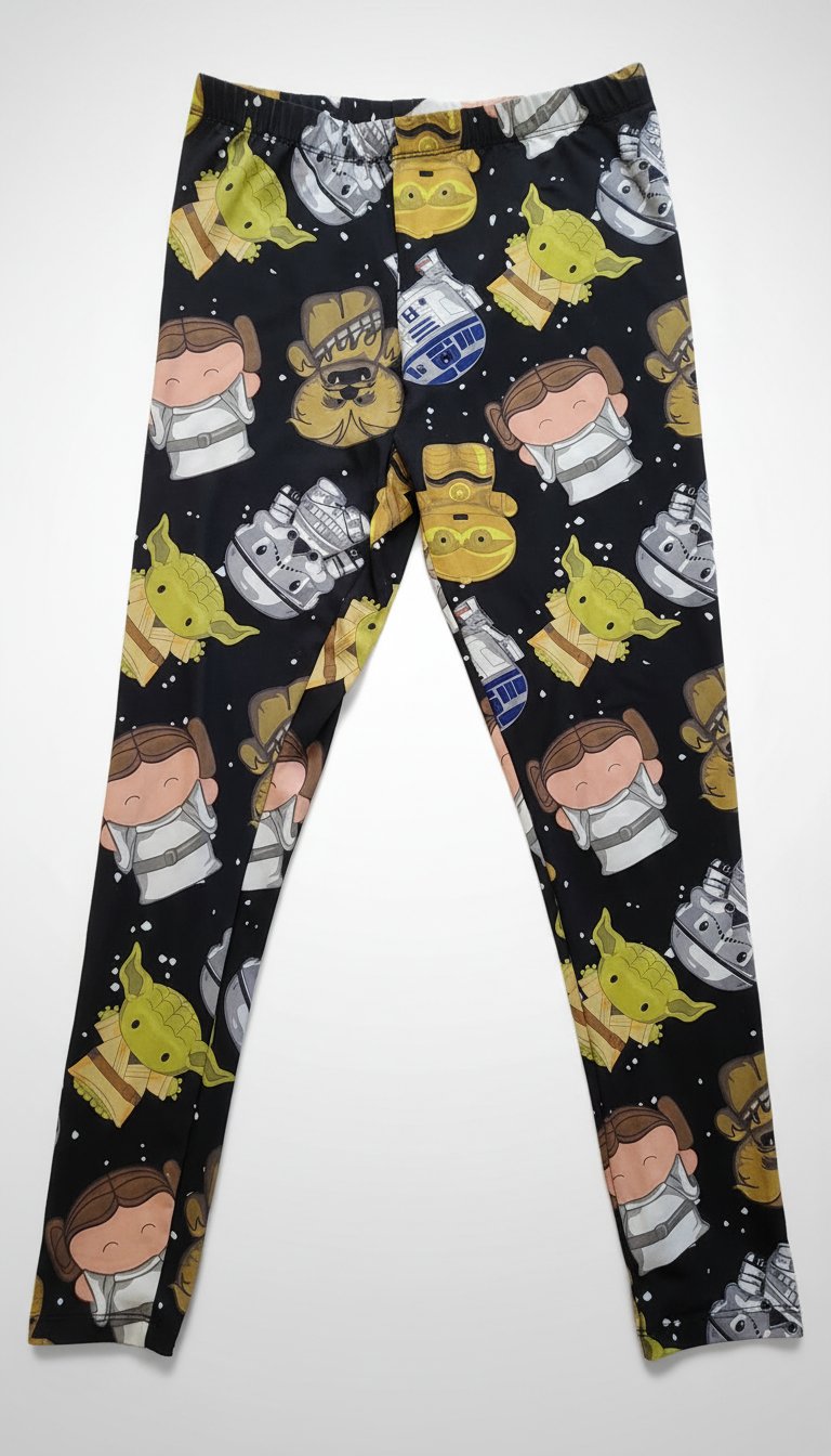 Star Wars Mighty Fine Leggings Yoga Pants Spandex Yoda R2D2 Leia Storm Trooper