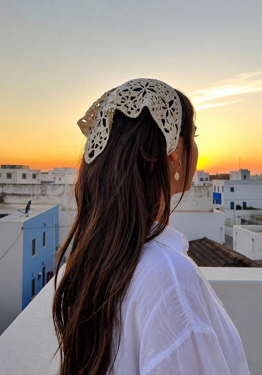 Headscarf en crochet hand made