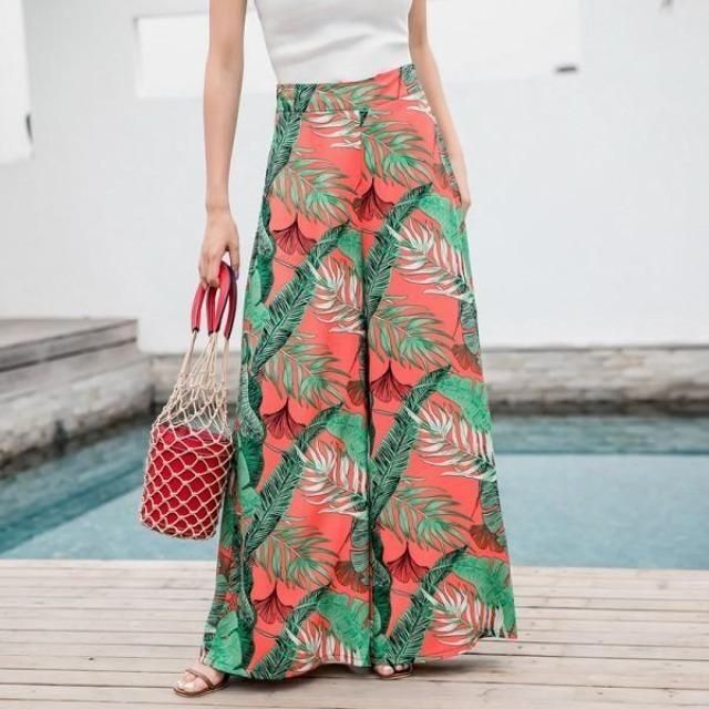 pantallon boho orange avec etiquette