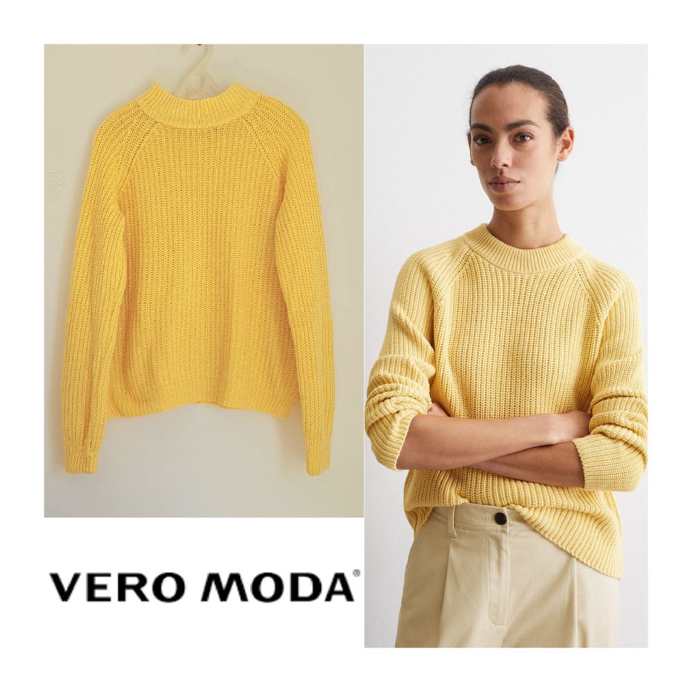 pull en maille jaune