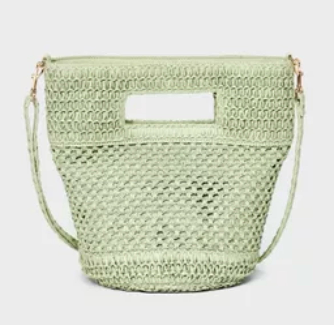 Sac en crochet vert pastel