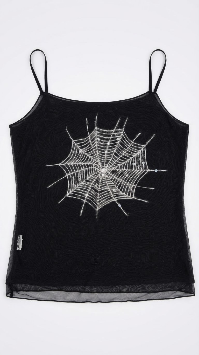 Black Spiderweb Mesh Top 🕸️🖤