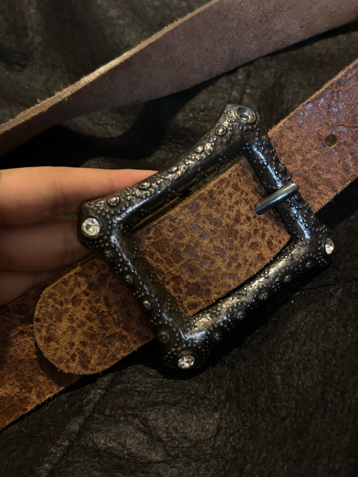 Ceinture Vintage en Cuir Véritable