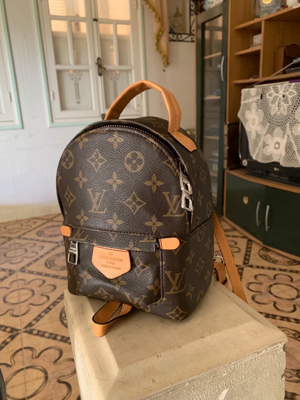 Sac a dos Louis Vuitton marron caramel 