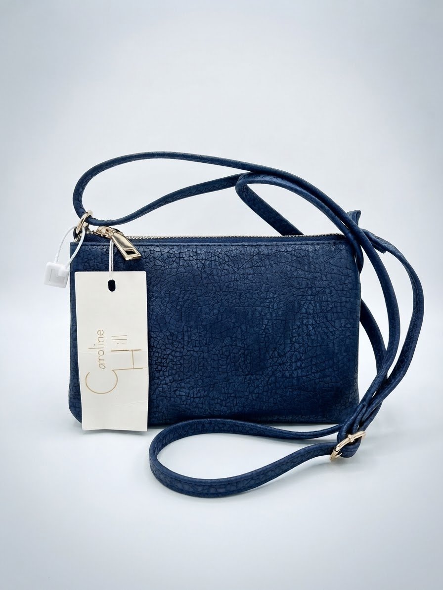 Sac à main bandoulière élégant en bleu marine 👜– Caroline Hill