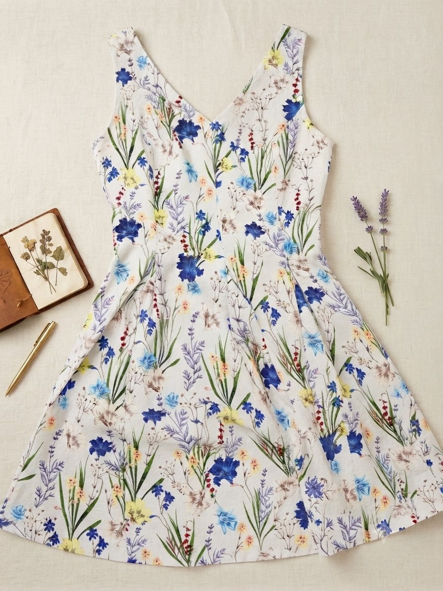 Floral Garden Party V-Neck Dress